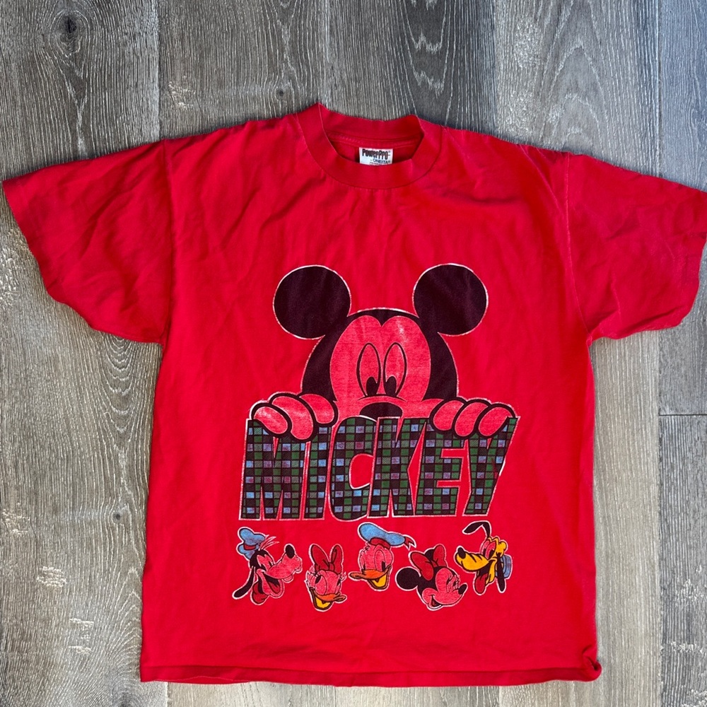 Disney Red Mickey Peek-Over Graphic Tee 0440